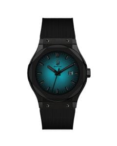 Saatchi L' Ottagono Turchese Watch, Japanese Quartz Movement, 42mm Case, Turquoise Silicone Strap with Butterfly Deployment Closure, 5ATM Water Resistant
