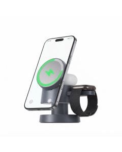 LCLALAY 4-in-1 Wireless Charger for iPhone 17, 16, 15 and 14, 15W Fast Charging Station with Night Light