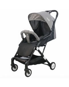 The Moon Brand TravelLite Compact Cabin Stroller - Lightweight Foldable Pushchair for Baby, Up to 18 kg | Black/Grey 