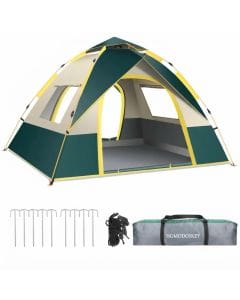 Homodoskey Pop-Up Camping Tent for 4–6 People, Lightweight Waterproof Family Shelter with Dual Doors