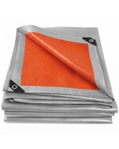 Poaker 200 GSM Silver Heavy-Duty Waterproof Tarpaulin, 24 x 18ft Tear-Resistant Ground Cover Sheet