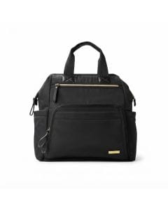 Skip Hop Main Frame Diaper Backpack, Lightweight, Two Exterior Zip Pockets, Adjustable Backpack Straps, Easy-grab Double Top Handles - Black
