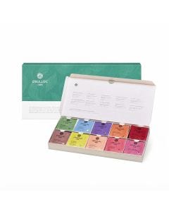 OSULLOC Premium Tea Collection Gift Box, 40 Pyramid Tea Bags, 10 Flavors, Organic Pure & Blended Tea from Jeju, Variety Sampler