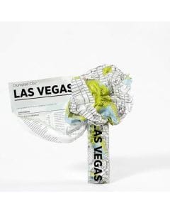 Palomar Crumpled City Map Las Vegas, Lightweight Waterproof Travel Map, Soft Indestructible Foldable City Guide