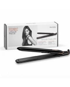 BaByliss Smooth Finish 230 Hair Straightener, Titanium Ceramic Plates, Adjustable Temperature, 100-240V | Black - ST250SDE