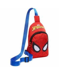 Marvel Spiderman Boys Crossbody Backpack, Kids Sling Bag with Adjustable Strap for School Travel 