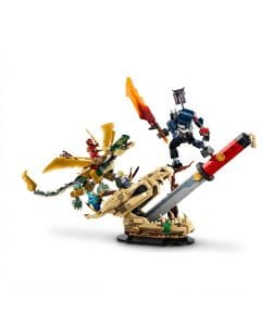 LEGO NINJAGO Battle at the Dragon's Blade Building Kit, Ninja Dragon vs. Oni Mech Display 9+ years, Minifigures: 4