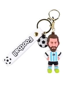 Luxury Signature Messi Figure 3D Keychain, Football Player Collectible Keyring, Durable Bag Charm