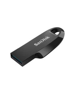 SanDisk Ultra Curve USB 3.2 Flash Drive 64GB with Compact Capless Design, Up to 100MB/s Read Speed, Keyring Loop & Plug-and-Play Storage | Black - 619659186692