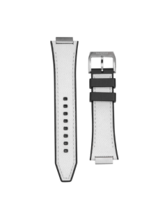 Saatchi Nylon Fabric Watch Strap White, Premium Textile Replacement Band