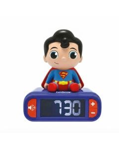 Lexibook Superman Night Light Alarm Clock with 6 Heroic Sounds, Snooze Function, Backlit LCD