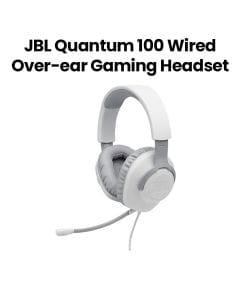 JBL Quantum 100 Wired Over-ear Gaming Headset with a Detachable Mic - White