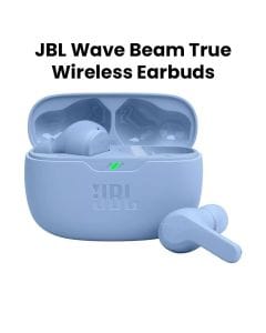 JBL Wave Beam True Wireless Noise Cancelling Earbuds, Up To 32 Total Hours Of Battery Life, Water, Dust Resistant - Blue - WAVEBEAM