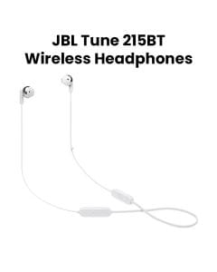 JBL Tune 215BT Wireless Earbud Headphones, Bluetooth 5.0​ For Lossless Quality, Tangle Free Flat Cable, Comfort Fit Earbuds - White - TUNE215BT