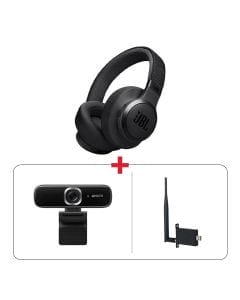 JBL LIVE770NC Wireless ANC Over-Ear Headphones + Anker PowerConf C300 A3361Z11 Video Conference Camera + Dahua DHI-LD-AI-W USB WiFi Dongle