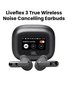 JBL Live Flex 3 True Wireless Noise Cancelling Open-Stick, 50 Hours Playtime, Multi Point Connection, IP55 Waterproof Earbuds - Black - LIVEFLEX3