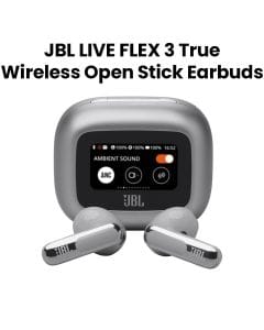 JBL Live Flex 3 True Wireless Noise Cancelling Open Stick Earbuds, 50 Hours Battery Life, Enjoy Powerful Sound - Silver - LIVEFLEX3
