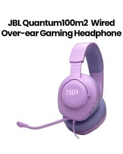 JBL Quantum 100 Wired Over-Ear Gaming Headphones with Detachable Mic, Supports Windows Sonic Spatial Audio - Purple - QUANTUM100M2