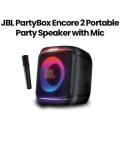 JBL PartyBox Encore 2 With Mic, Wireless Bluetooth Party Speaker, AI Sound Boost, Dynamic Light Show, Upto 15Hrs Playtime - Black - JBLPBENCORE2UK