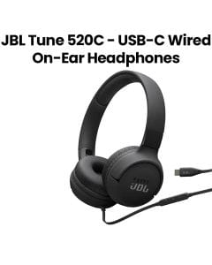JBL Tune 520C Wired On-Ear Headphones With USB-C, Hi-Res Audio, JBL Pure Bass Sound, EQ Presets - Black - JBLT520CBLK