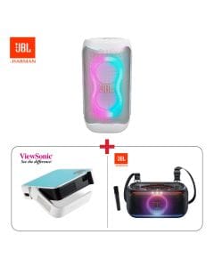 JBL PartyBox 130 Speaker + JBL PartyBox On-The-Go 2 Speaker + ViewSonic M1 Mini Plus Projector (301001000000820 + 301001000000747 + 301025000000003)