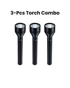 Mr. Light Torch Combo 3 Pieces, 500 Lumens Brightness, 2700 Meters Illumination, 6000mAh Battery - Black - GT35