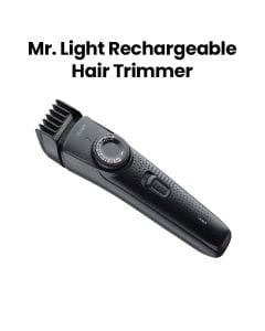 Mr. Light Hair Trimmer, LED Guide Light, Rechargeable DC Motor, Low Noise Operation - Black - MR 6034