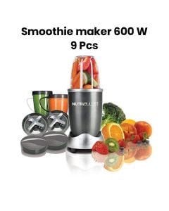NutriBullet Smoothie Maker 600W – 9-Piece Personal Blender Set for Smoothies, Shakes & Juicing, Powerful Compact Mixer,  NBR-1212M
