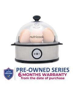 Nutricook Rapid Egg Cooker – Fast Electric Egg Boiler, Soft/Medium/Hard Boil Settings, Compact Easy-Clean Design | NC-EC360