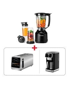 Nutribullet NBT-0815 Smart Touch Blender Combo + Nutricook NC-TS401 Digital 4-Slice Toaster + Veeteek CM9430A Coffee Maker 1.8L 12-Cup 1100W