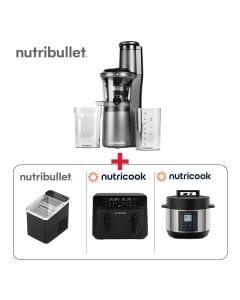 NutriBullet Slow Juicer + Nutricook Air Fryer Duo 8.5L + Nutricook Smart Pot 2 9.5L + Nutricook Bullet Ice Maker - Nutricook Family Feast Bundle