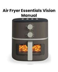 Nutricook Air Fryer Essentials Vision Manual Control, Hot Air Cooker with Viewing Window for Low-Oil Meals, Frying Baking Roasting | NC-AFE152M