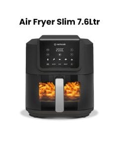 Nutricook Air Fryer Slim 7.6L Digital Air Fryer – Space-Saving Slim Design, Large Capacity Cooking, Rapid Hot Air Oil-Free Frying | NC-AFS200