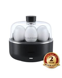 Nutricook Egg Cooker 2 – Quick Electric Egg Boiler, Multiple Boil Level Settings, Compact Countertop Breakfast Cooker - Black | EC207ME-K