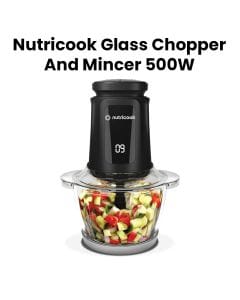 Nutricook Electric Chopper 1.2L – Durable Glass Bowl, Powerful Fast Chopping Motor, Easy One-Touch Food Preparation | NC-CH1200