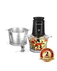Nutricook Electric Chopper 2L – Dual Glass & SS304 Bowls, High-Power Efficient Chopping, Versatile Food Prep Appliance | NC-CH2000