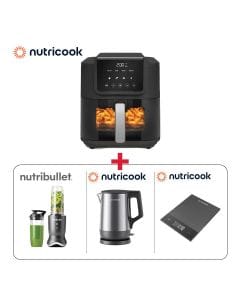 Nutricook Slim Air Fryer 5L + NutriBullet Ultra 1200W Blender + Nutricook 1.7L Stainless Steel Kettle + Nutricook Digital Kitchen Scale - Nutricook Healthy Living Bundle