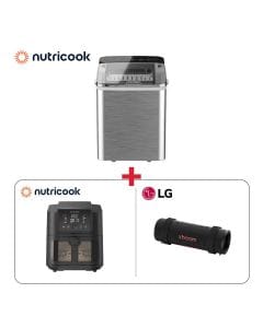 Nutricook Bullet Ice Maker Stainless Steel + LG GRAB Portable Speaker + Nutricook Air Fryer Slim XXL 8L - Weekend Entertainer Bundle