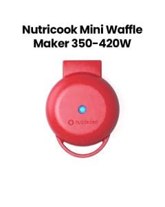 Nutricook Mini Waffle Maker – Rapid Heat Non-Stick Surface, Compact Countertop Size, Simple One-Touch Waffle Cooking - Red | NC-WM100R