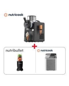 Nutricook Frost Slush & Ice Cream Maker + Nutricook Bullet Ice Maker + NutriBullet Pro 900W Smoothie Maker - Nutricook Entertainer Bundle