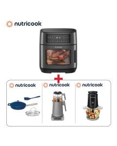 Nutricook Air Fryer Oven 12L + Nutricook 2-in-1 Tea Maker + Nutricook 1.2L Electric Chopper + Nutricook One Pan 26cm - Nutricook Brunch Bundle