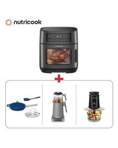 Nutricook 2-in-1 Tea Maker + Nutricook Air Fryer Oven 12L + Nutricook 1.2L Electric Chopper + Nutricook One Pan 26cm - Nutricook Brunch Bundle (301006000000122 + 301006000000129 + 301006000000086 + 301006000000079)