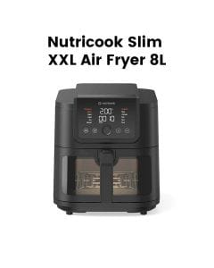 Nutricook Slim XXL Air Fryer 8L – Extra-Large Family Capacity, Slim Countertop Design, Rapid Hot Air Oil-Free Cooking | NC-AF330