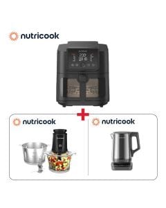 Nutricook Slim XXL Air Fryer 8L + Nutricook 2L Electric Chopper + Nutricook 1.7L Digital Kettle - Nutricook Kitchen Pro Bundle