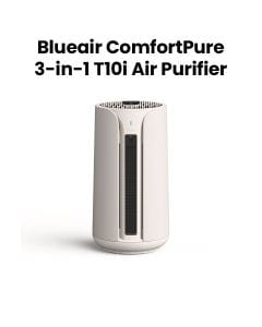 Blueair Blue Pure T10i Air Purifier, Blue Max Filter, Air Quality Sensor And LED Indicator, Modern Compact Design - White/Grey - Open Piece (A Grade)