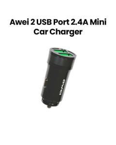 Awei Dual USB Port Car Charger – Black | C-830