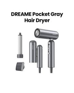 Dreame Pocket Hair Dryer, Compact And Convenient, Fast Drying With High Speed Motor, Low Noise Drying, Negative Ions - Grey - AHD51 (Display Unit)