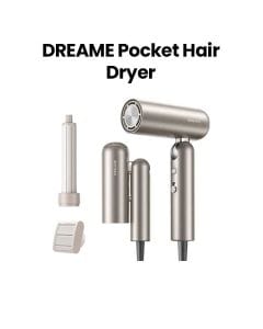Dreame Pocket Hair Dryer, Compact And Convenient, Fast Drying With High Speed Motor, Low Noise Drying, Negative Ions - Gold - AHD51 (Display Unit)
