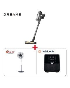 Dreame Stick Vacuum Cleaner + Oscar Stand Fan + Nutricook  Air Fryer - Home Comfort Bundle |  ( 201002000000122 + 301006000000036 + 301020000000112)
