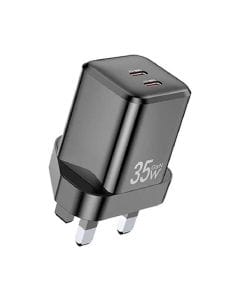 Awei Dual Output Fast Charging Power Adapter Black | PD65-UK
